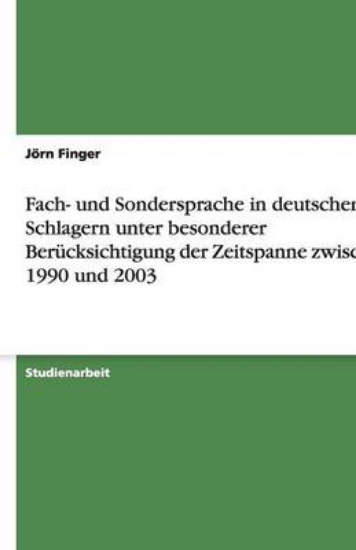 Picture of Fach- und Sondersprache in deutschen Schlagern unt