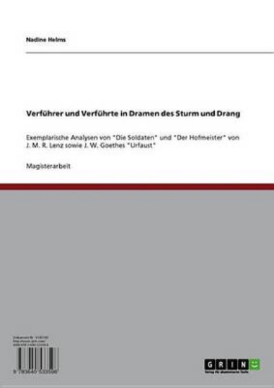 Picture of Verfuhrer Und Verfuhrte in Dramen Des Sturm Und Dr