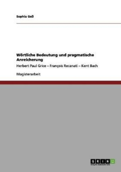 Picture of Woertliche Bedeutung und pragmatische Anreicherung