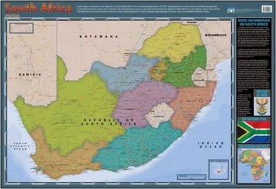 Picture of South Africa political: Wall chart