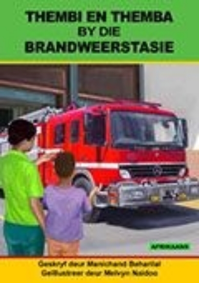 Picture of Thembi en Themba by die brandweerstasie: Gr 5: Rea