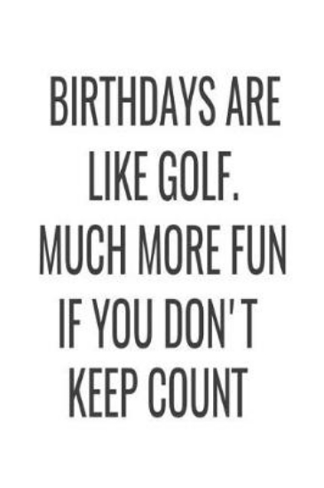 Picture of Birthdays Are Like Golf. Much More Fun If You Don'