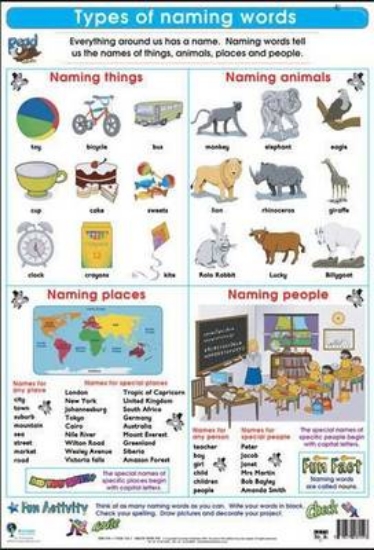 Picture of Types of naming words: Wall chart
