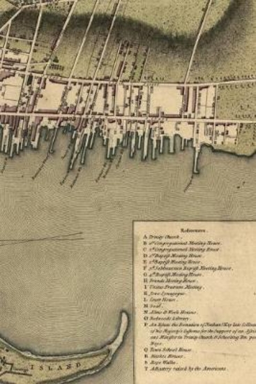 Picture of 1777 plan of the town of Newport in Rhode Island -
