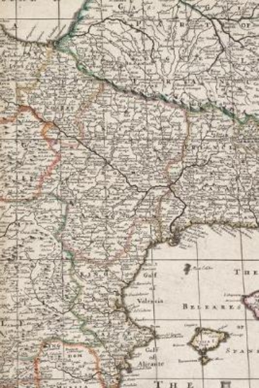 Picture of 1690 Map of Spain and Portugal - A Poetose Noteboo