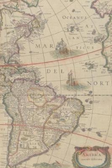 Picture of 17th Century Map of South America and North Americ