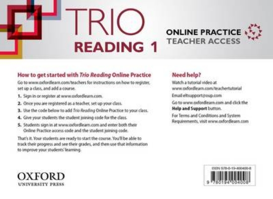 Picture of Trio: Trio Reading 1 Online Teachers Access Card P