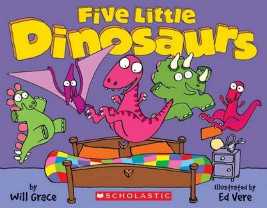 Picture of Five Dinosaurs Jumping on the Bed