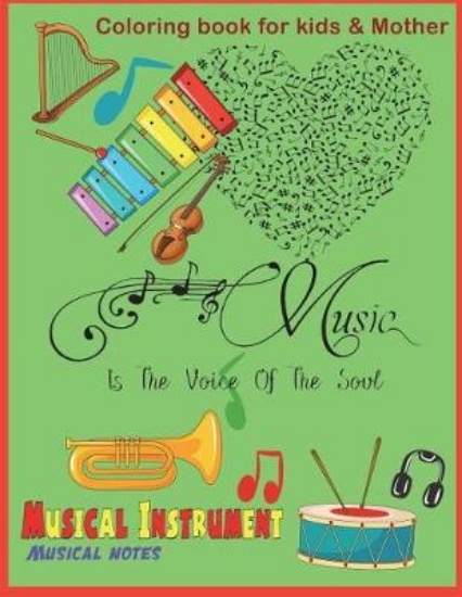 Picture of Musical Instrument Musical Notes Coloring Book for