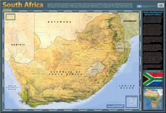 Picture of South Africa physical: Wall chart