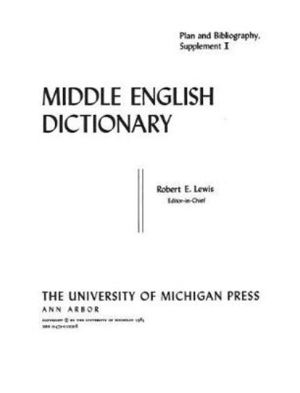 Picture of Middle English Dictionary