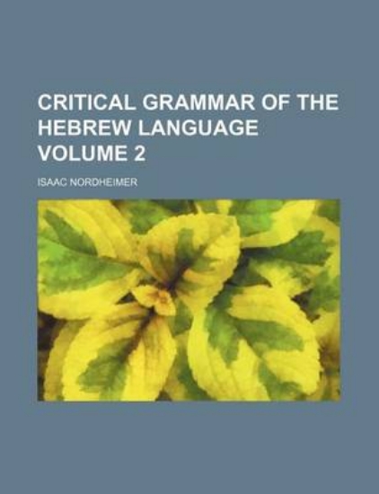 Picture of Critical Grammar of the Hebrew Language Volume 2