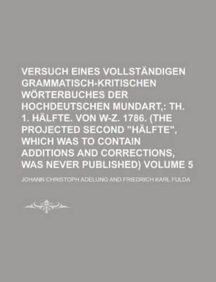 Picture of Versuch Eines Vollstandigen Grammatisch-Kritischen