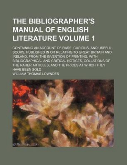 Picture of The Bibliographer's Manual of English Literature V