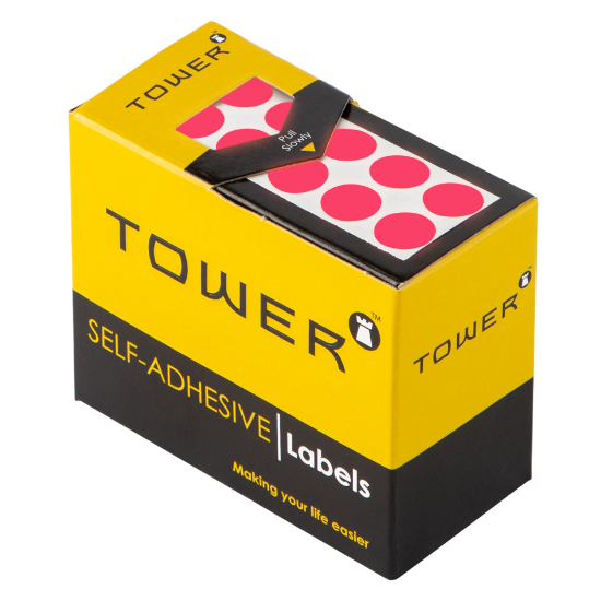 Picture of Tower Colour Code Labels Roll C10 Flu Pink