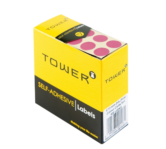 Picture of Tower Colour Code Labels Roll C13 Pink
