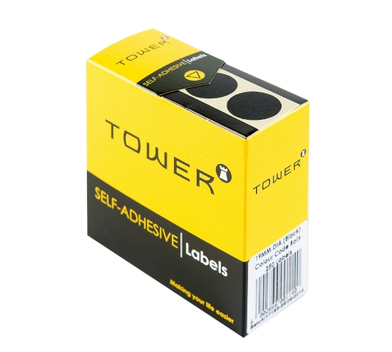Picture of Tower Colour Code Labels Roll C19 Black
