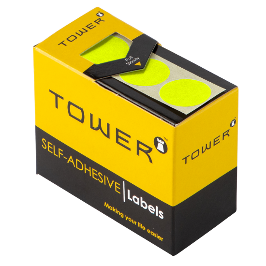 Picture of Tower Colour Code Labels Roll C19 Flu Lime