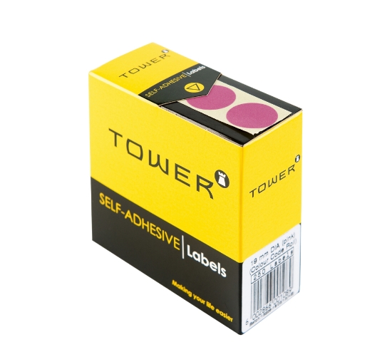 Picture of Tower Colour Code Labels Roll C19 Pink