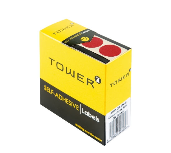 Picture of Tower Colour Code Labels Roll C19 Red