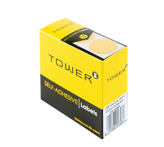 Picture of Tower Colour Code Labels Roll C25 Gold