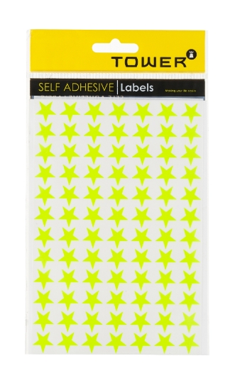 Picture of Stars 2 Sheets Flu Lime 168 Labels