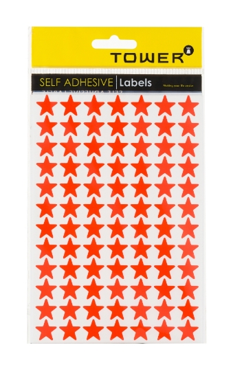 Picture of Stars 2 Sheets Flu Red 168 Labels