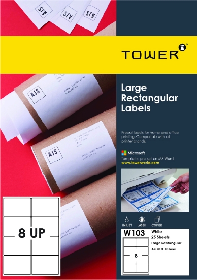 Picture of Tower A4 Inkjet-Laser Labels W103 25's