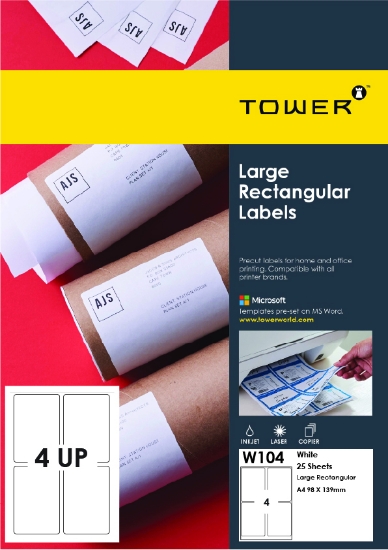 Picture of Tower A4 Inkjet-Laser Labels W104 25's