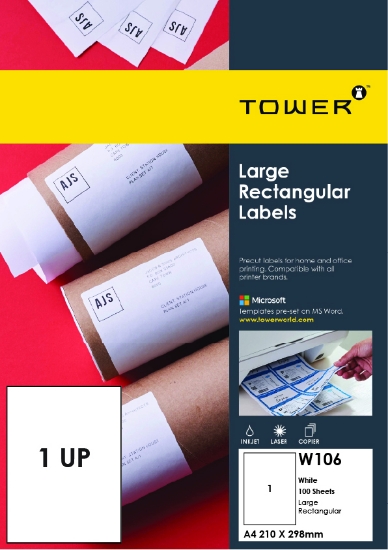 Picture of Tower A4 Inkjet-Laser Labels W106 100's