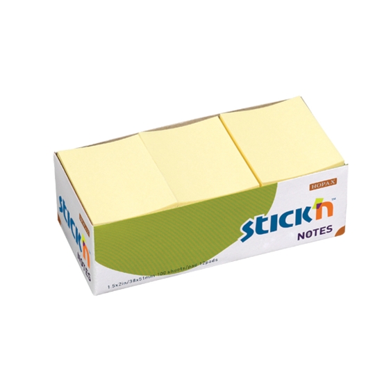 Picture of Adhesive Notes: 38mm X 50mm Pastel Yellow
