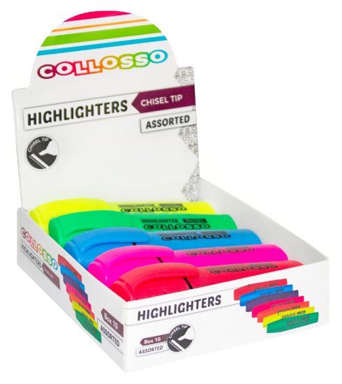 Picture of Collosso Highlighters Chisel Tip Box-10
